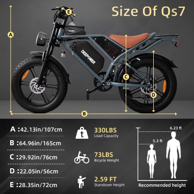 Fat Bike Elettrica stile Moto DEEPOWER QS7 2000W