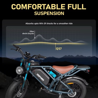 Fat Bike Eléctrica estilo Moto DEEPOWER QS7 2000W
