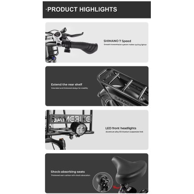 Fat Bike Electrique Pliable SAMEBIKE C05 Pro 250W