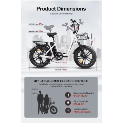 Fat Bike Electrique Pliable SAMEBIKE C05 Pro 250W