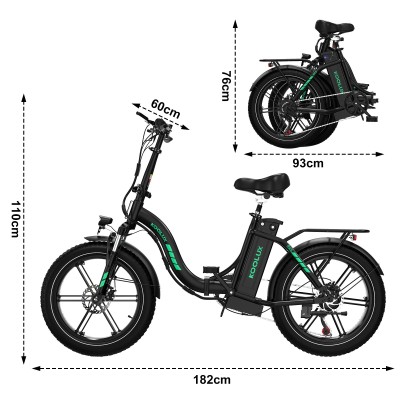 Fatbike elettrica pieghevole Koolux BK6S 750W 20x4.0