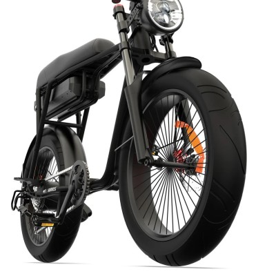 Fat Bike Biplace Electrique Compact Cargo Pinscher W1 Series Noir