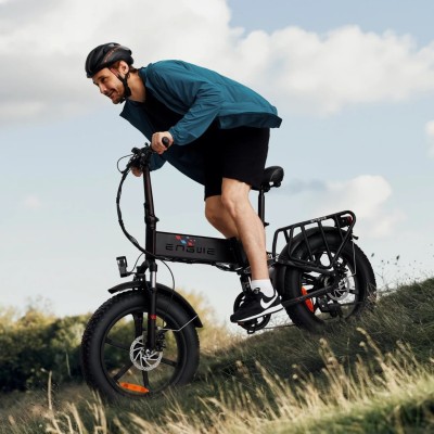 Hopfällbar Elcykel Fat Bike Engwe Engine X Svart