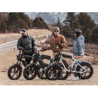 Fat Bike Elettrica Stile Moto Engwe M20 Bianca